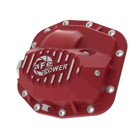 Afe Jeep Dana M186-12, 12 Bolt, With Fill Plug, With Drain Plug, Powder Coated Red, Cast Aluminum 46-71010R